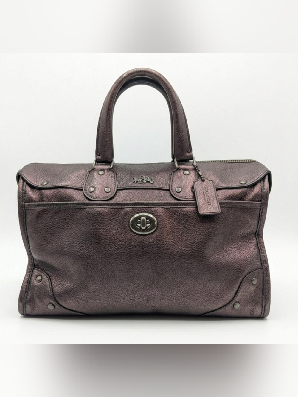 Coach Rhyder Metallic Two-Way Satchel - EUC!